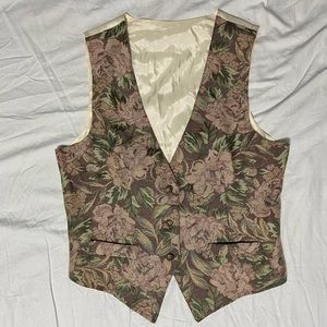 Floral Vest Waistcoat Suit Formal